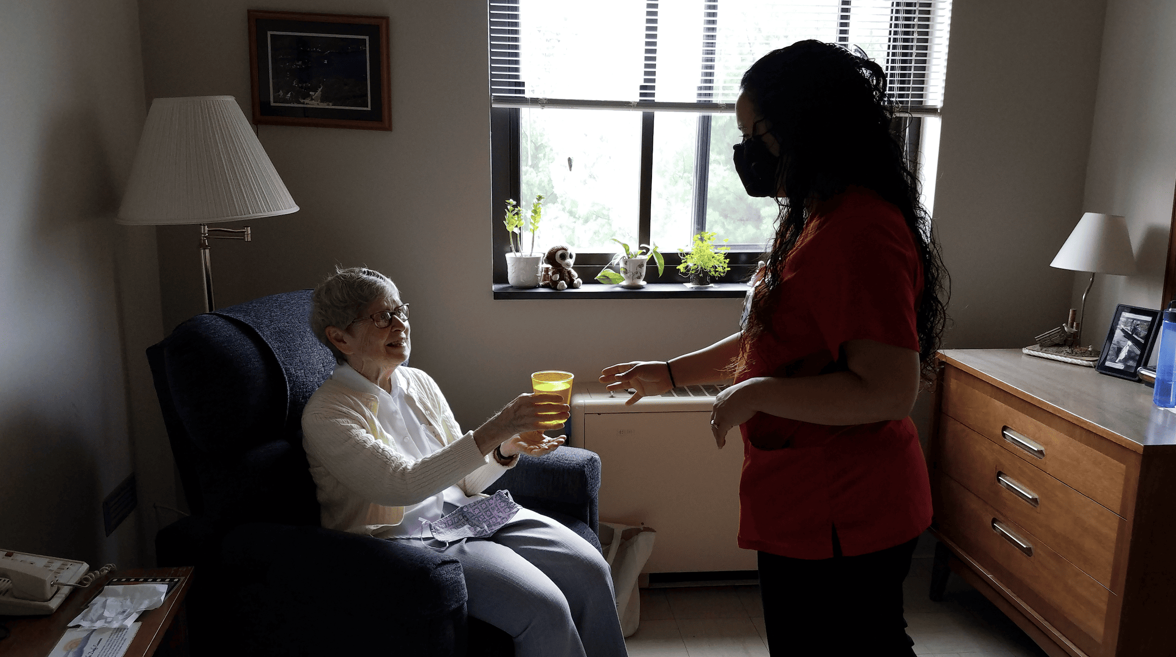 Caldwell University nursing student Stephanie Zaldivar with Sister deMontfort Kinchellagh, O.P.