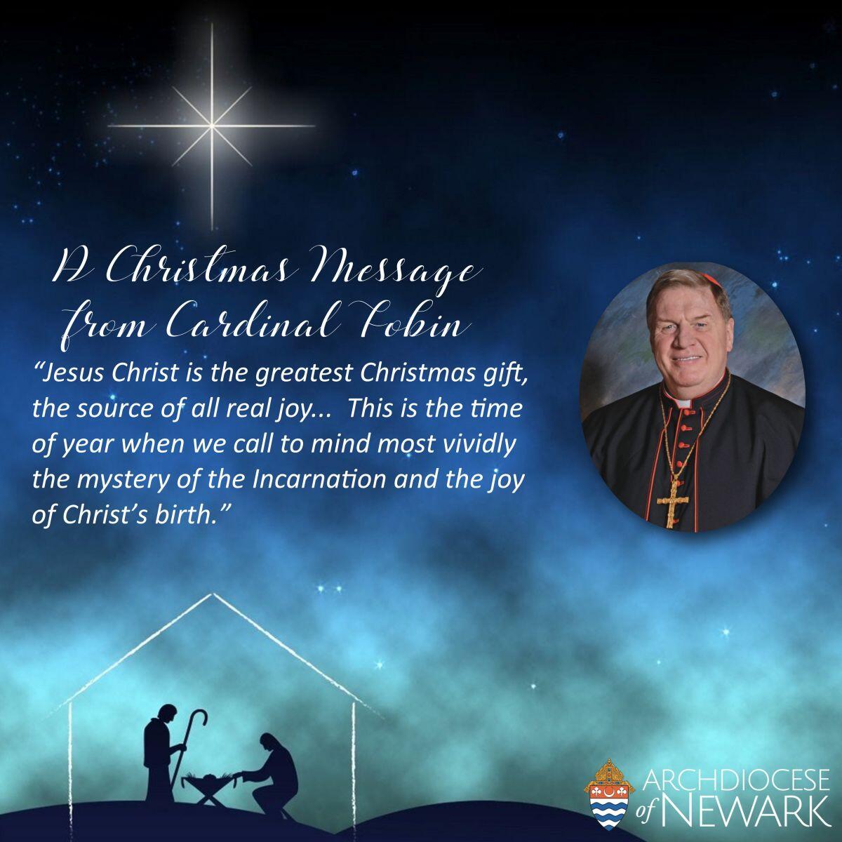 Cardinal Tobin Christmas message image 2021.