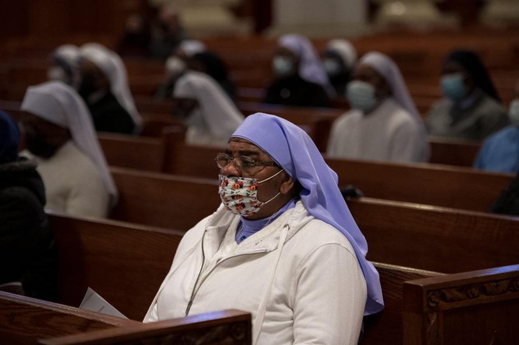 Religious women and men of the Archdiocese of Newark participate in the annual Consecrated Life Mass held on Feb. 5, 2022, at Newark's Cathedral Basilica of the Sacred Heart. In its 25th year, the Mass honors women and men committed to consecrated or religious life. (Photo: Archdiocese of Newark/Julio Eduardo Herrera)