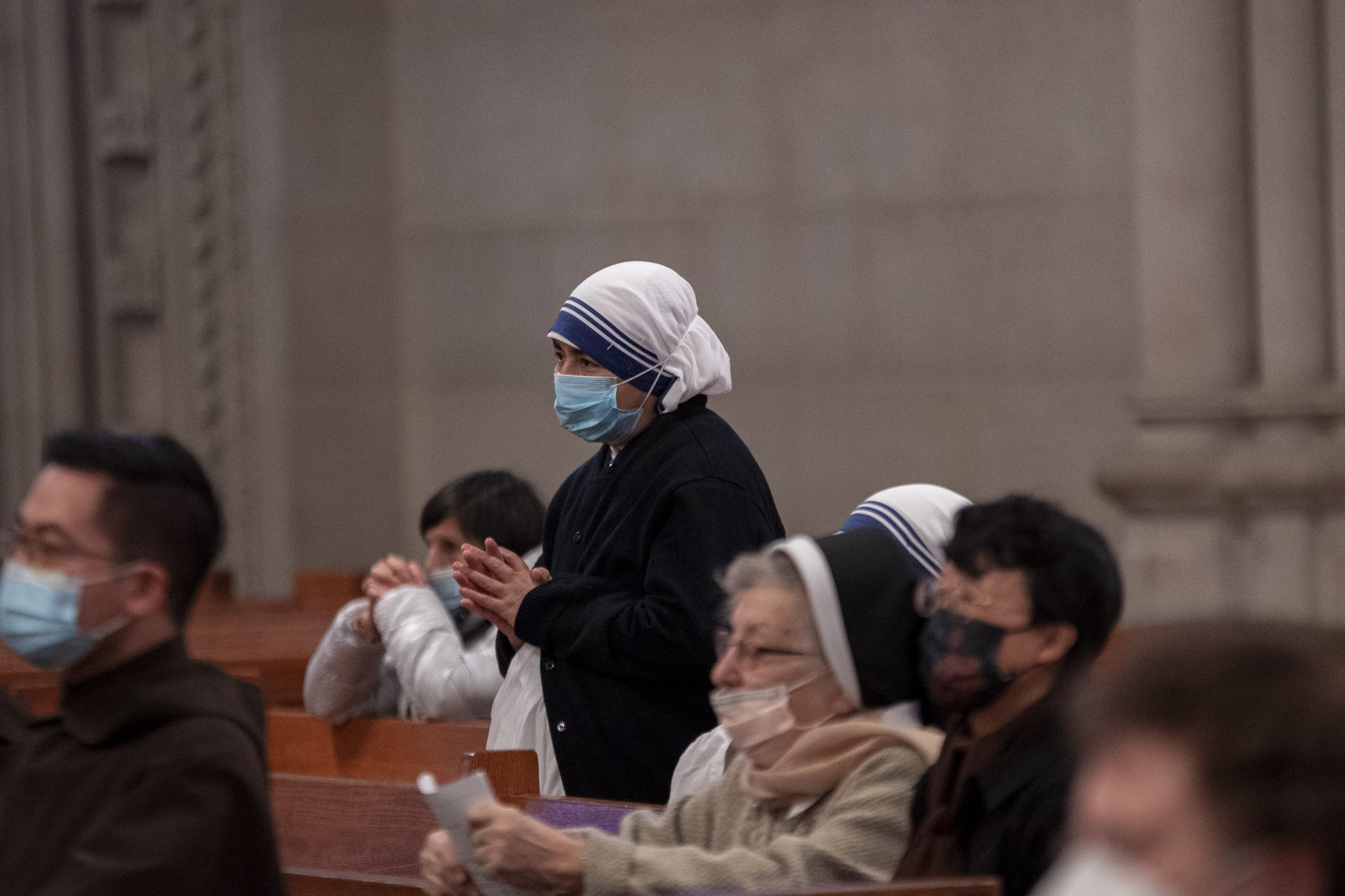 Religious women and men of the Archdiocese of Newark participate in the annual Consecrated Life Mass held on Feb. 5, 2022, at Newark's Cathedral Basilica of the Sacred Heart. In its 25th year, the Mass honors women and men committed to consecrated or religious life. (Photo: Archdiocese of Newark/Julio Eduardo Herrera)