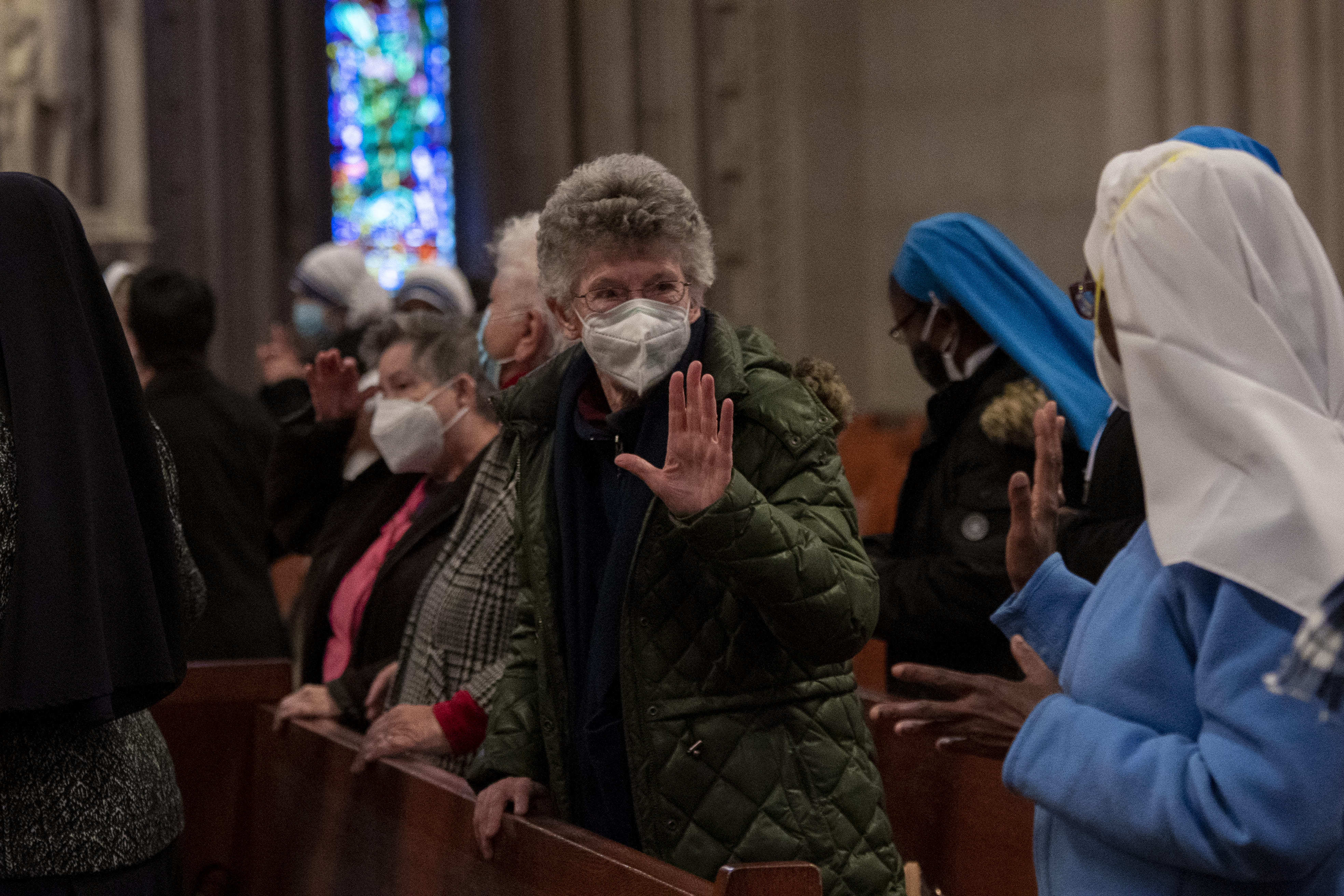 Religious women and men of the Archdiocese of Newark participate in the annual Consecrated Life Mass held on Feb. 5, 2022, at Newark's Cathedral Basilica of the Sacred Heart. In its 25th year, the Mass honors women and men committed to consecrated or religious life. (Photo: Archdiocese of Newark/Julio Eduardo Herrera)