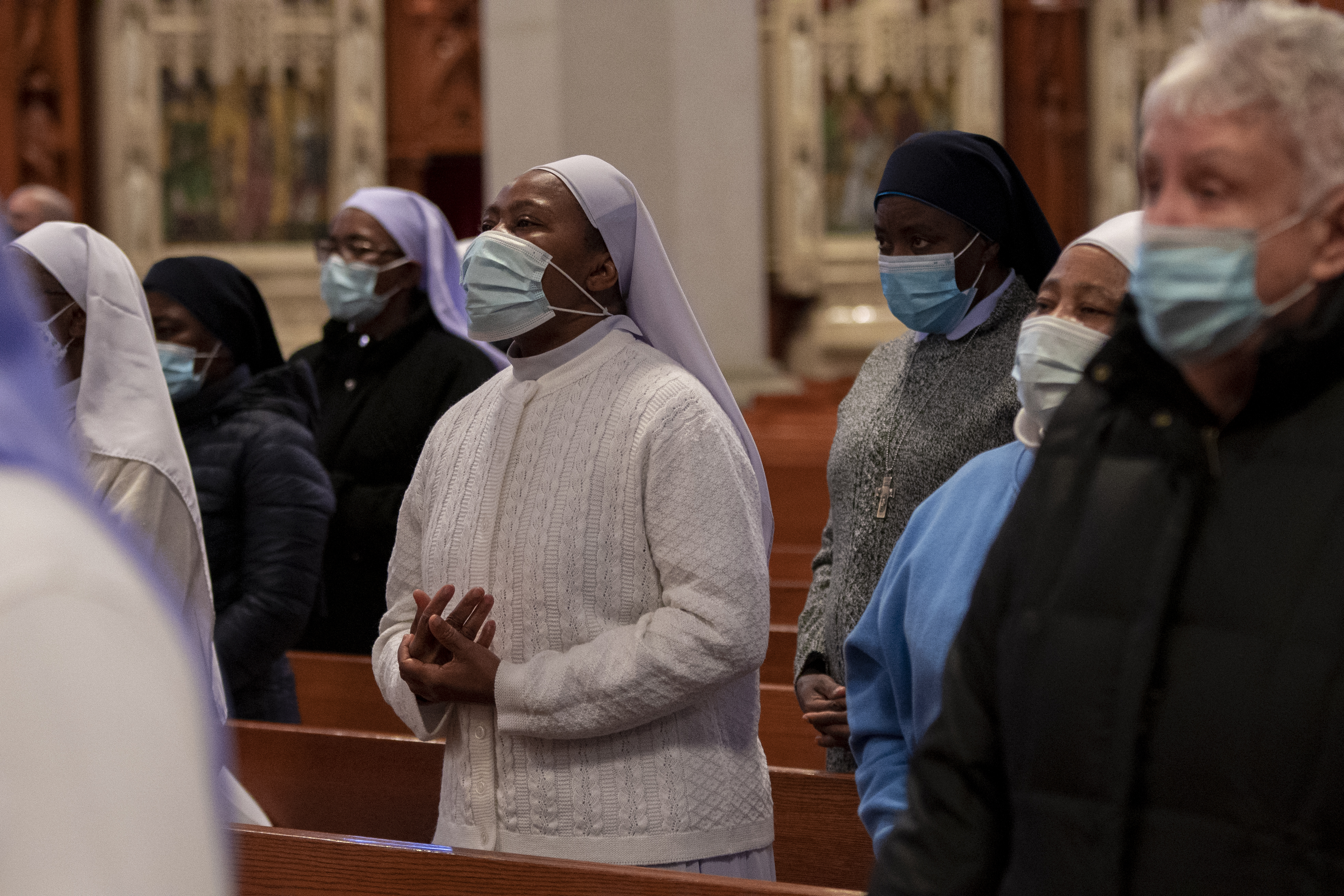 Religious women and men of the Archdiocese of Newark participate in the annual Consecrated Life Mass held on Feb. 5, 2022, at Newark's Cathedral Basilica of the Sacred Heart. In its 25th year, the Mass honors women and men committed to consecrated or religious life. (Photo: Archdiocese of Newark/Julio Eduardo Herrera)