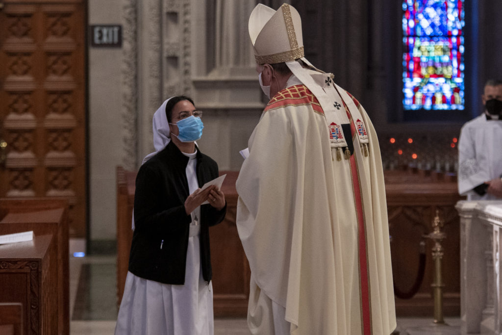 Religious women and men of the Archdiocese of Newark participate in the annual Consecrated Life Mass held on Feb. 5, 2022, at Newark's Cathedral Basilica of the Sacred Heart. In its 25th year, the Mass honors women and men committed to consecrated or religious life. (Photo: Archdiocese of Newark/Julio Eduardo Herrera)