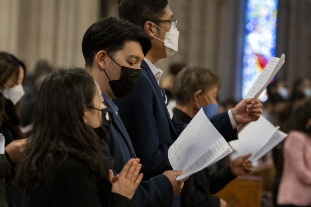 Rite of Election ceremony at the Cathedral Basilica of the Sacred Heart in Newark on March 5, 2022. (Photo by Julio Eduardo Herrera/Archdiocese of Newark)
