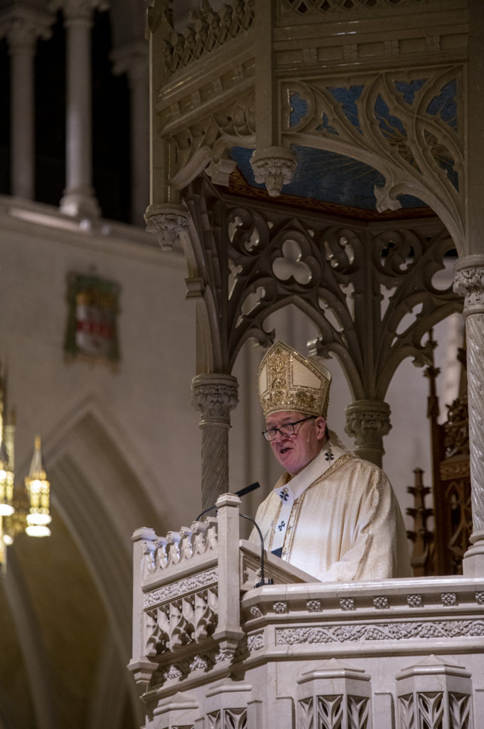 Cardinal Joseph W. Tobin, C.Ss.R., celebrated the Chrism Mass at the Cathedral Basilica of the Sacred Heart in Newark on April 11 with auxiliary bishops, priests, deacons, consecrated religious and lay faithful of the Archdiocese of Newark. (By Julio Eduardo for the Archdiocese of Newark).