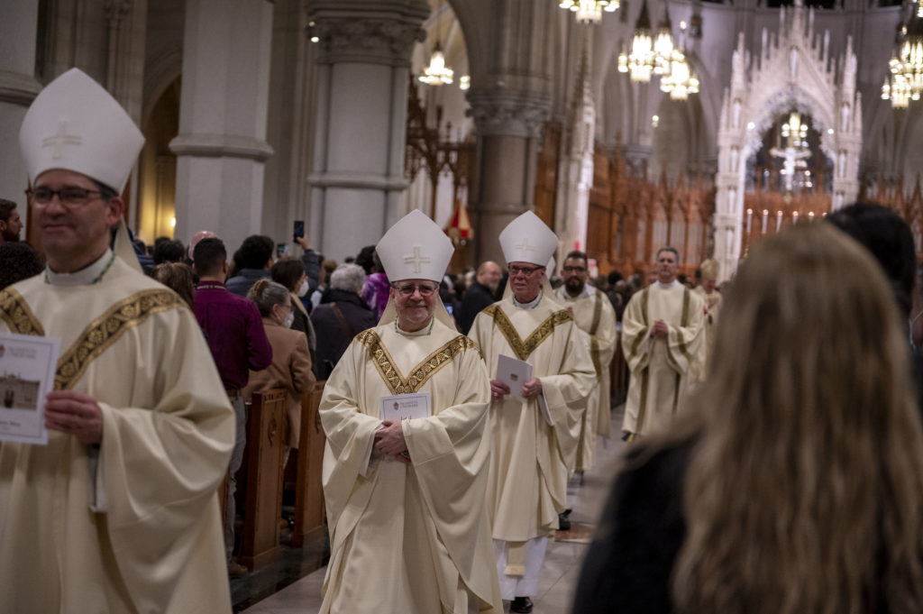 Cardinal Joseph W. Tobin, C.Ss.R., celebrated the Chrism Mass at the Cathedral Basilica of the Sacred Heart in Newark on April 11 with auxiliary bishops, priests, deacons, consecrated religious and lay faithful of the Archdiocese of Newark. (By Julio Eduardo for the Archdiocese of Newark).