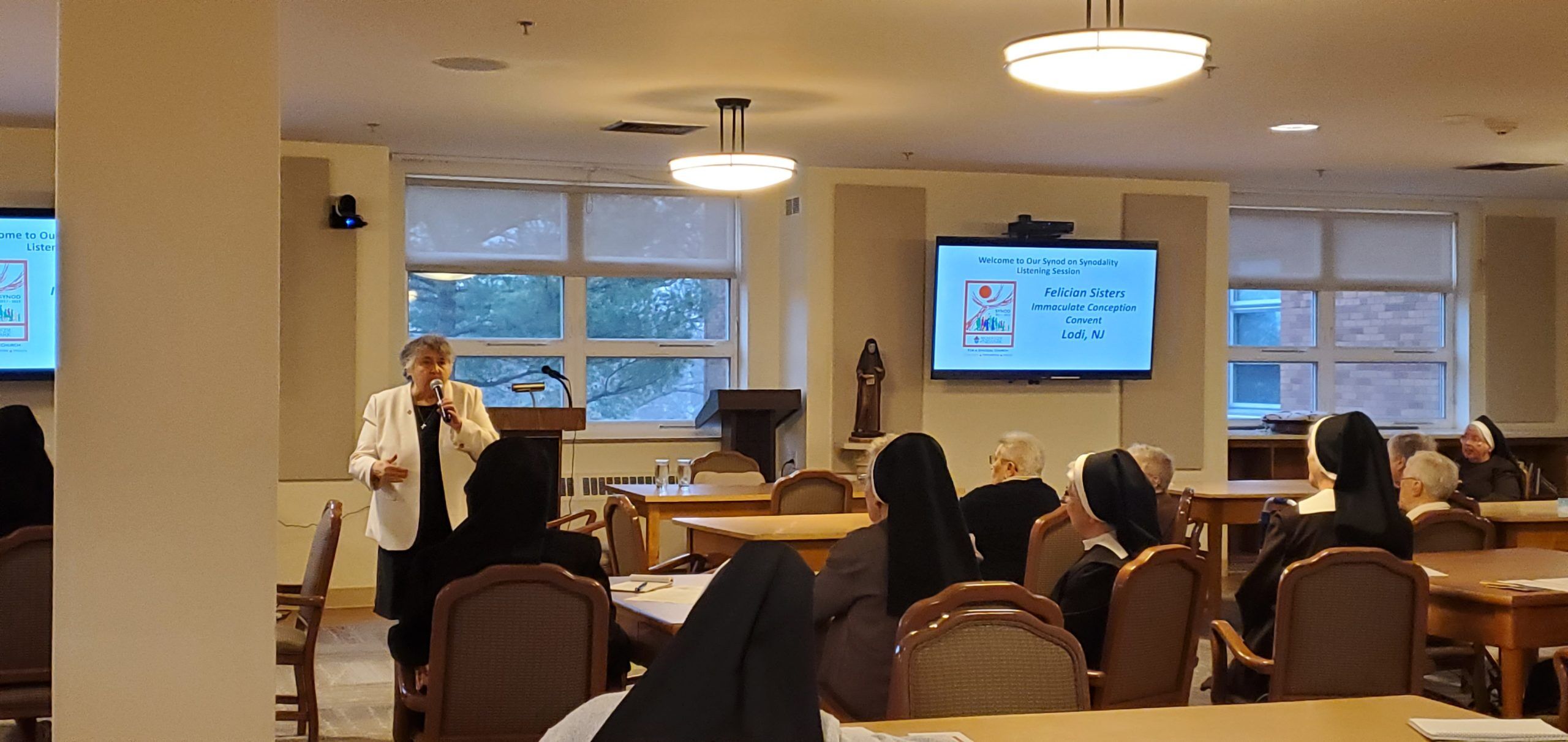 Guided by Sister Patricia Wormann, O.P., the Delegate for Religious in the Archdiocese of Newark, 40 Felician Sisters of Lodi, N.J., participated in a synodal listening session on March 31.