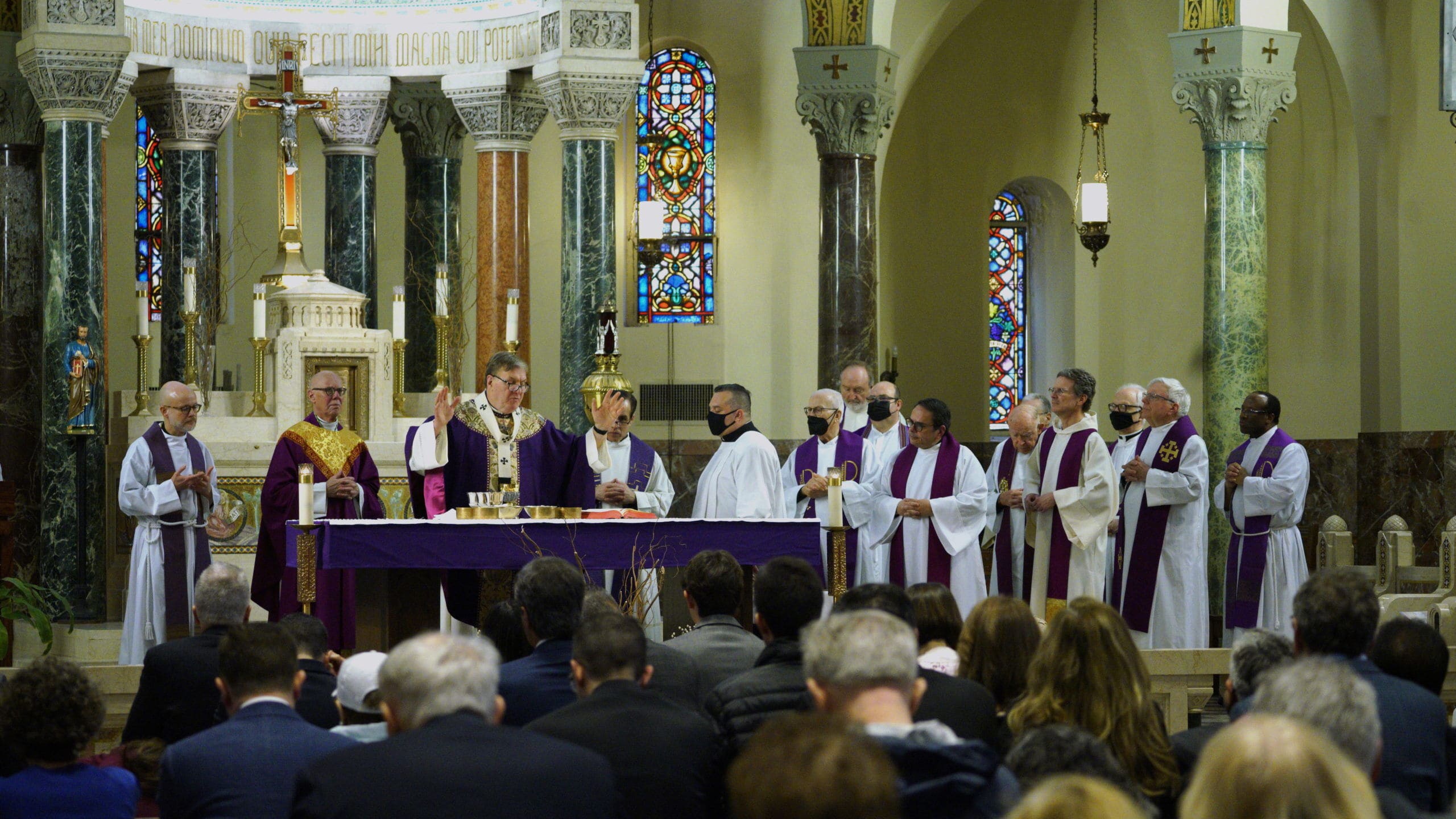 Cardinal Tobin celebrates Founders' Day Mass at St. Aedan's: The Saint Peter's University Church on April 3, 2022. (Photos by Joe Jordan/Archdiocese of Newark)