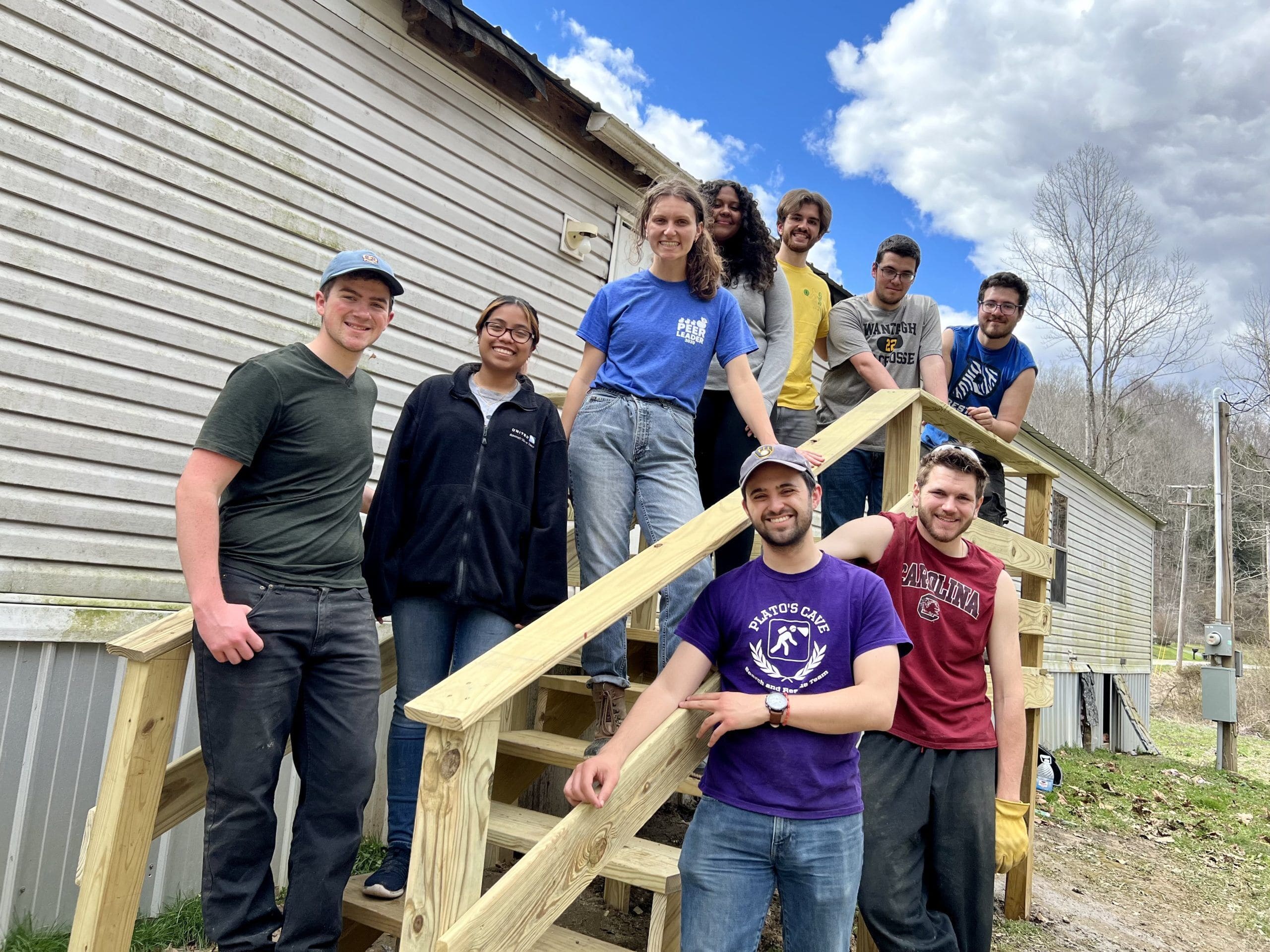 Students from Stevens Institute of Technology in Louisa, Ky., during a Spring break mission trip with the Father Beiting Appalachian Mission Center. (Photo courtesy of Dan Apadula)