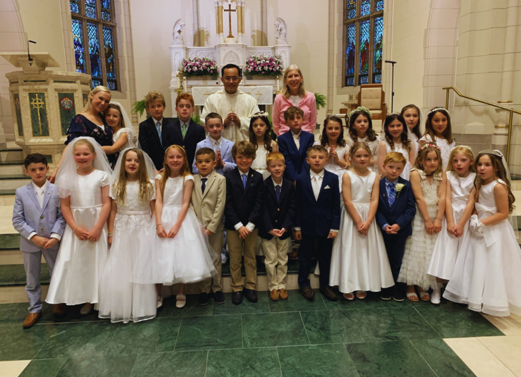 Catholic children across Union County recieved the Sacrament of First Holy Communion with joy.
