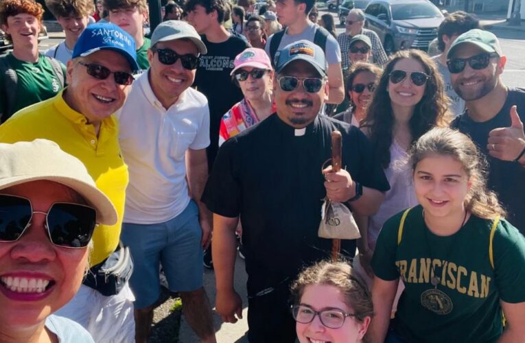 Little Flower joins National Eucharistic Revival pilgrims as they walk through area