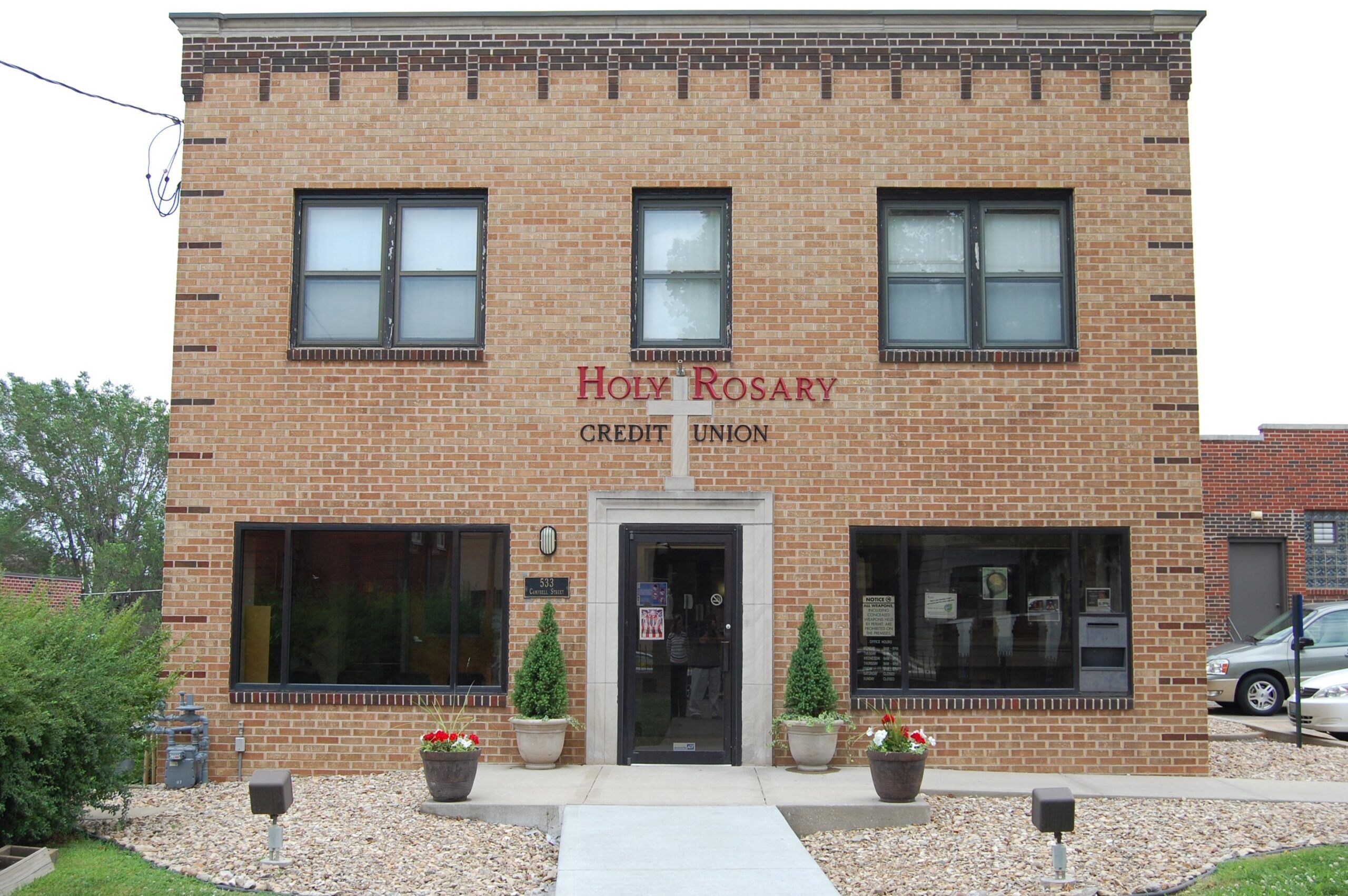 An undated photo shows the front entrance to Holy Rosary Credit Union in Kansas City, Mo. In 1960, there were over 825 U.S. credit unions with a Catholic affiliation, but now there are now fewer than 100. (OSV News photo/courtesy Holy Rosary Credit Union)