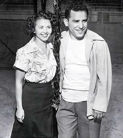 Carmen and Yogi Berra at Yankees spring training, February 1949, shortly after their wedding. They were married Jan. 26.