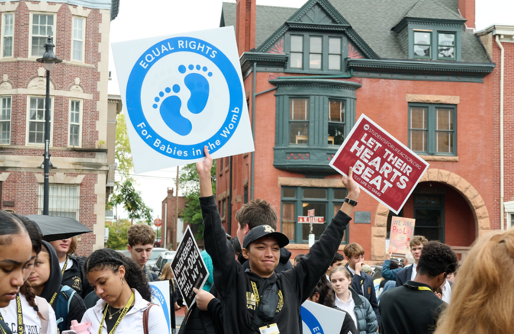 Participants rally at 2024 NJ March for Life to protect human life.