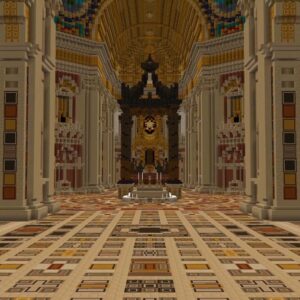 Interior of St Peters in Minecraft game