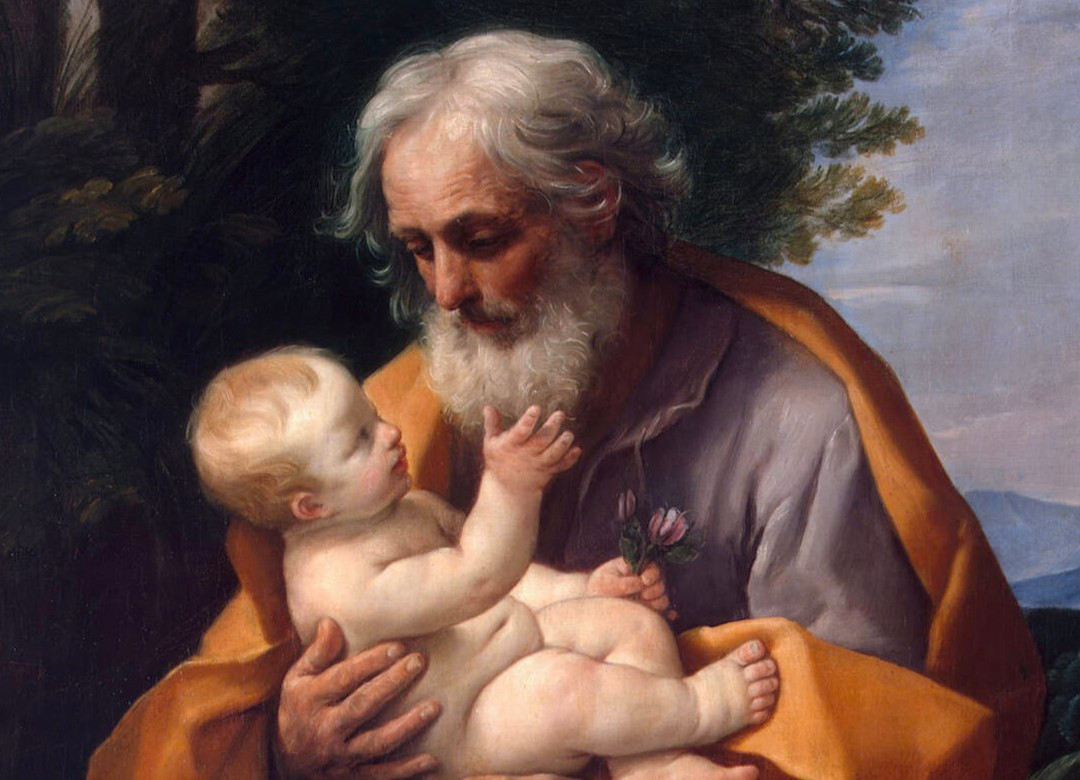 "St. Joseph Cradling the Infant Christ," by Guido Reni, c 1635, Public Domain