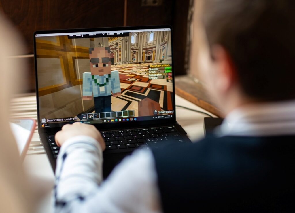 Student plays Minecraft game Peter is Here