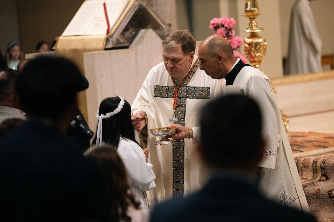 Cardinal Tobin at St Mary of the Graces Church in Rome