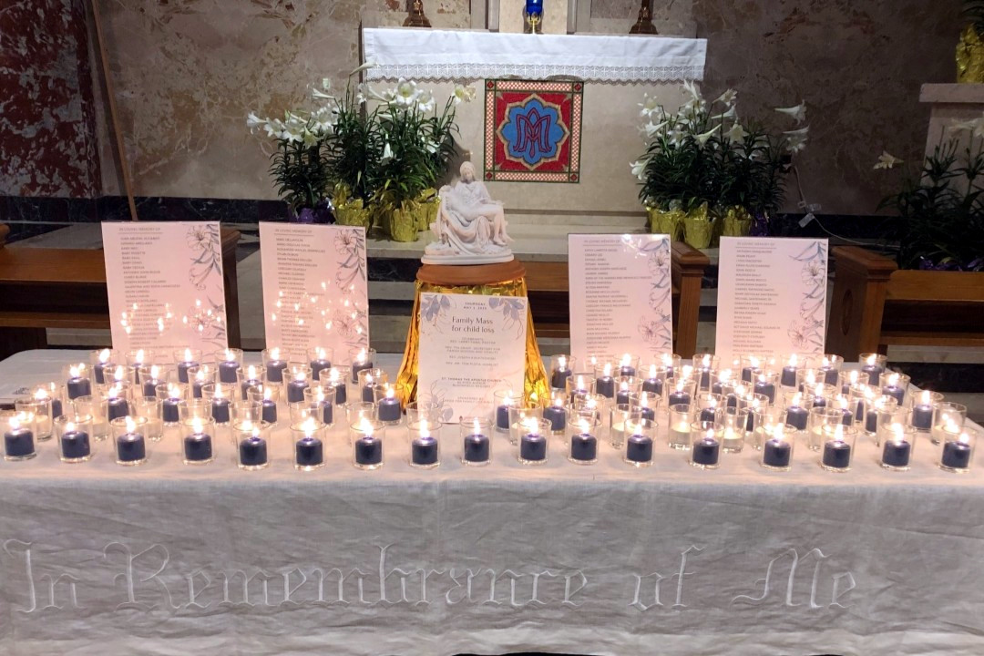 Child Loss Mass table with names and candles 720