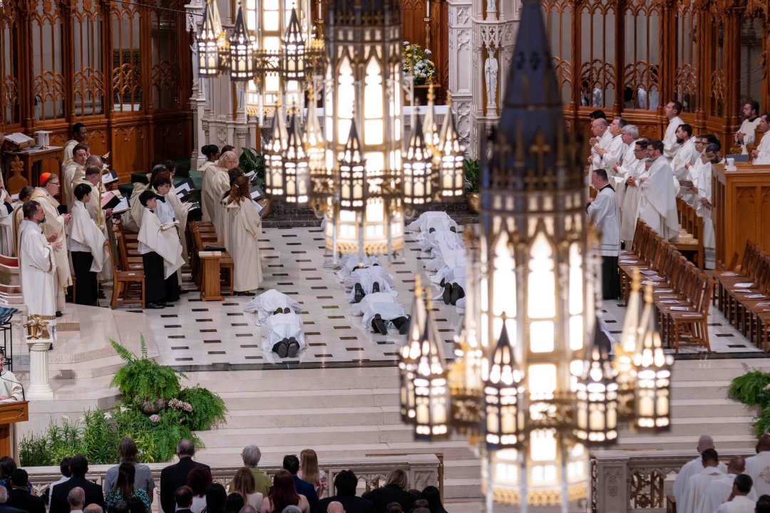 Deaconate ordinandi prostrated before altar