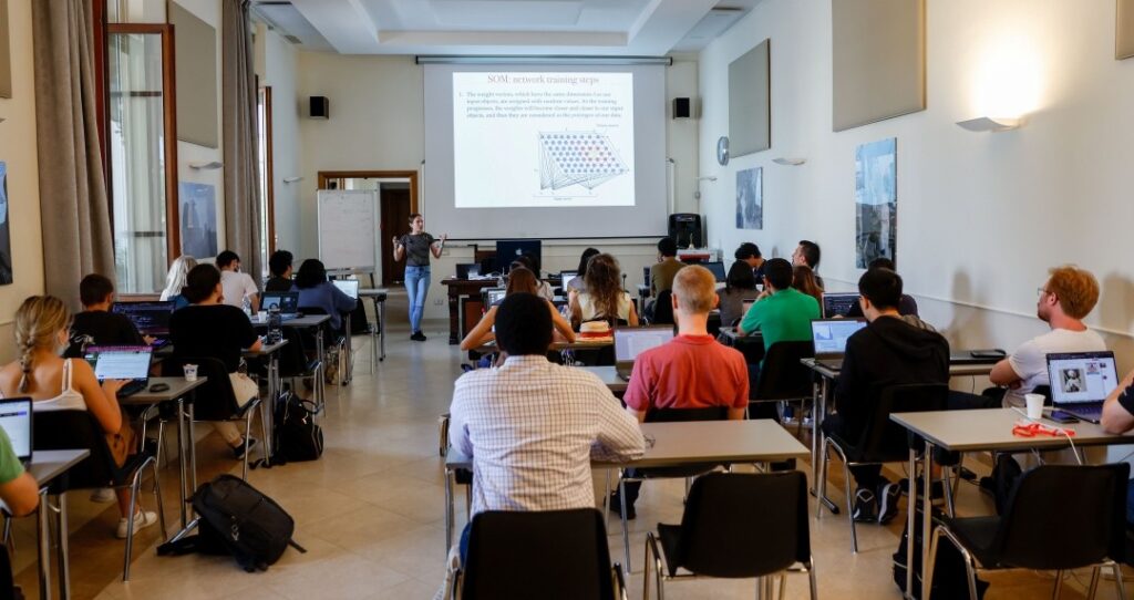 A class is held at the 2023 Vatican Observatory Sumer School (CNS photo/Lola Gomez)