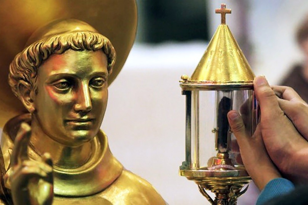 Saint Anthony relic and reliquary