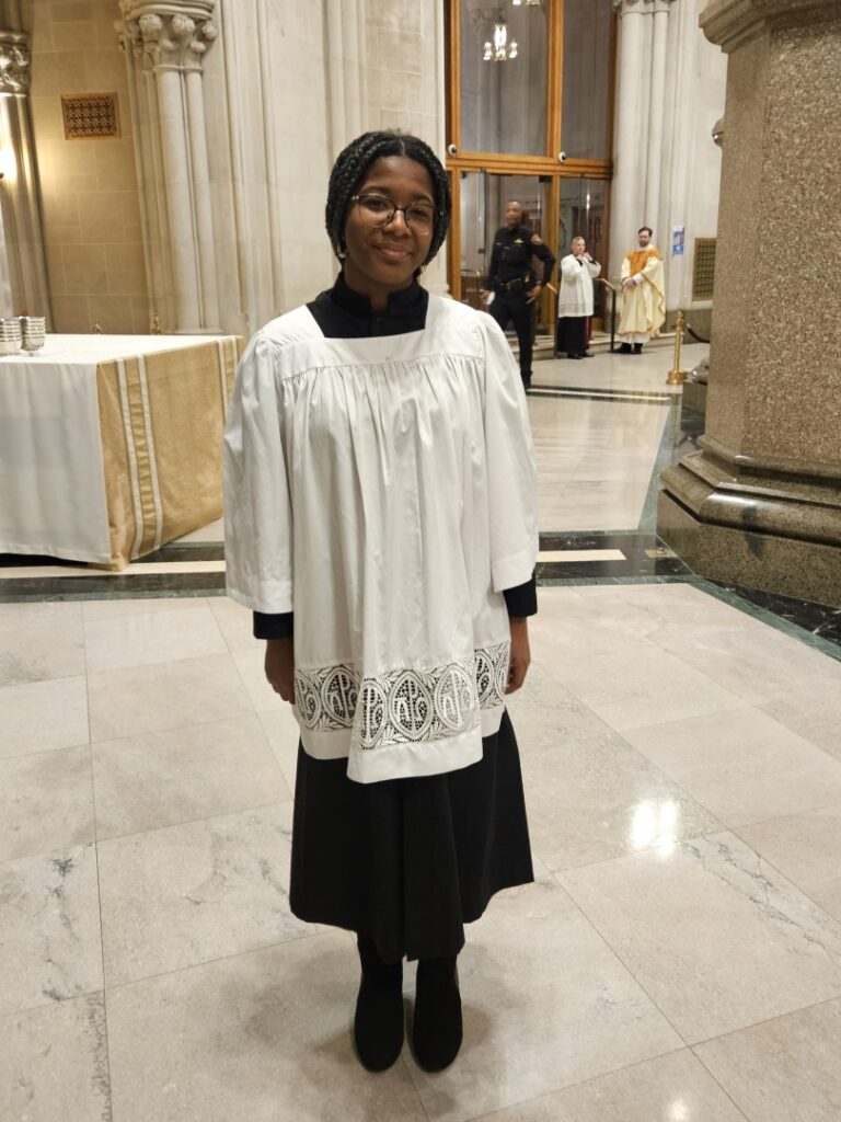 Chideha serving at the Sacred Heart cathedral in Newark
