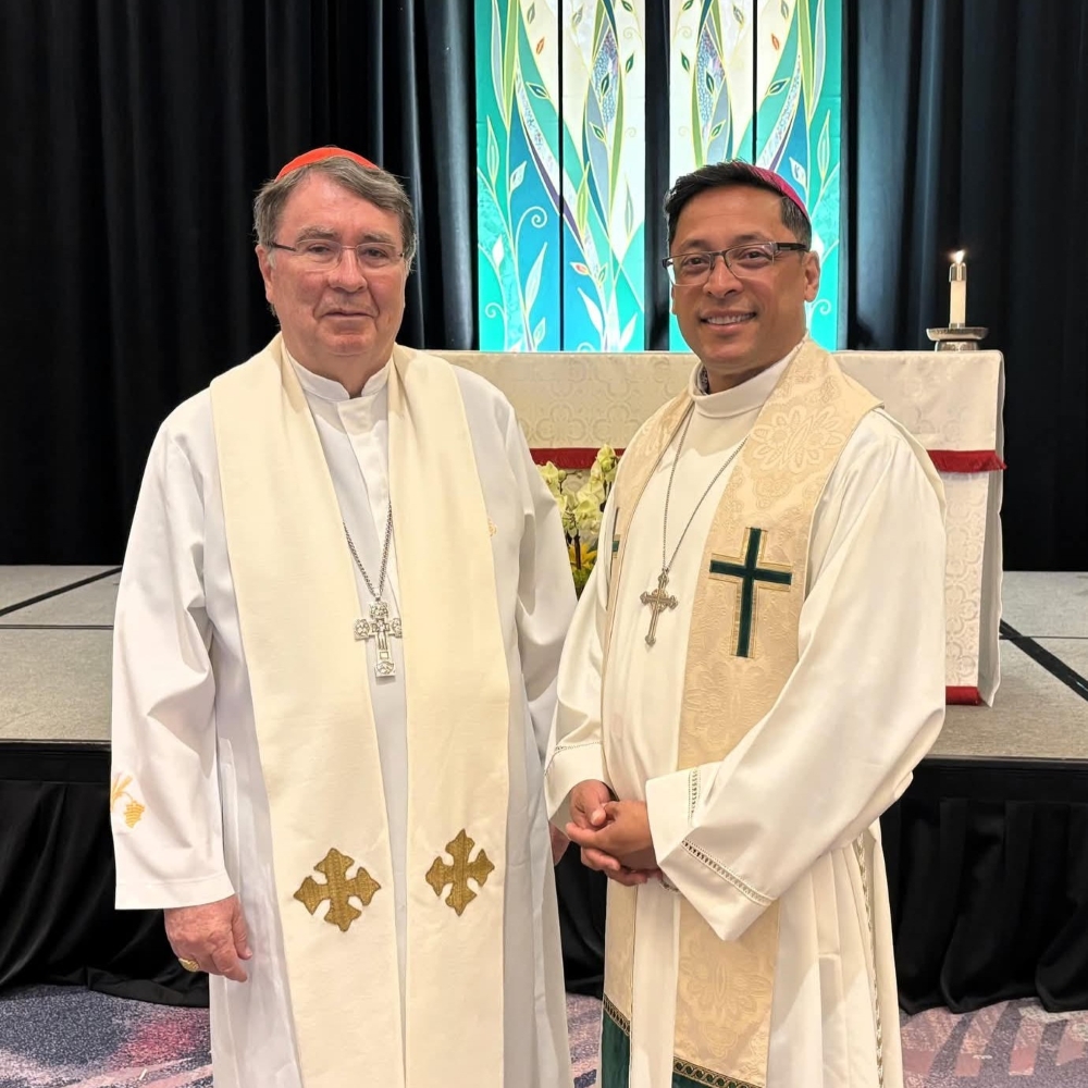 Bishop-elect Chau with Cardinal Christophe Pierre