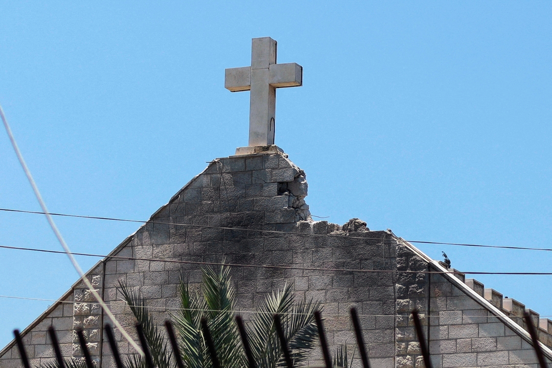 Damage on Holy Family Church Gaza
