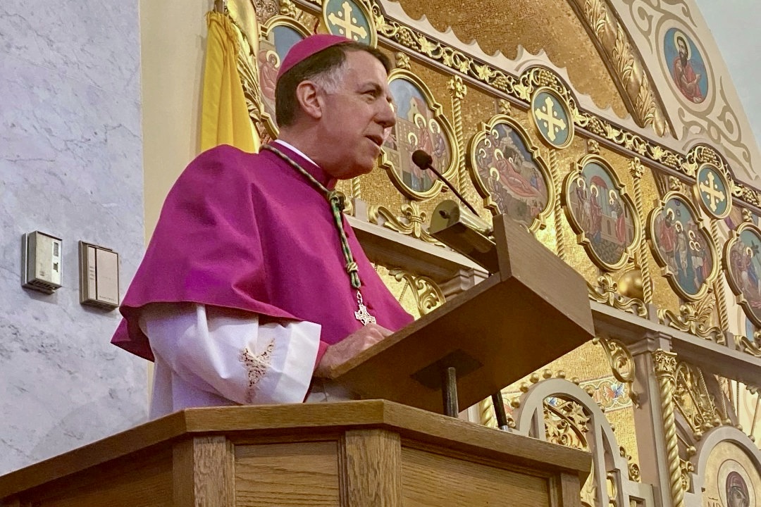 Bishop Checchio speaks at Ukrainian Cath Church