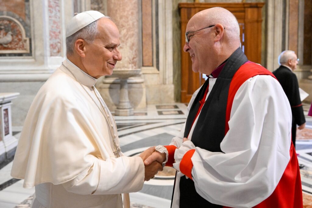 Pope greets Anglican leader