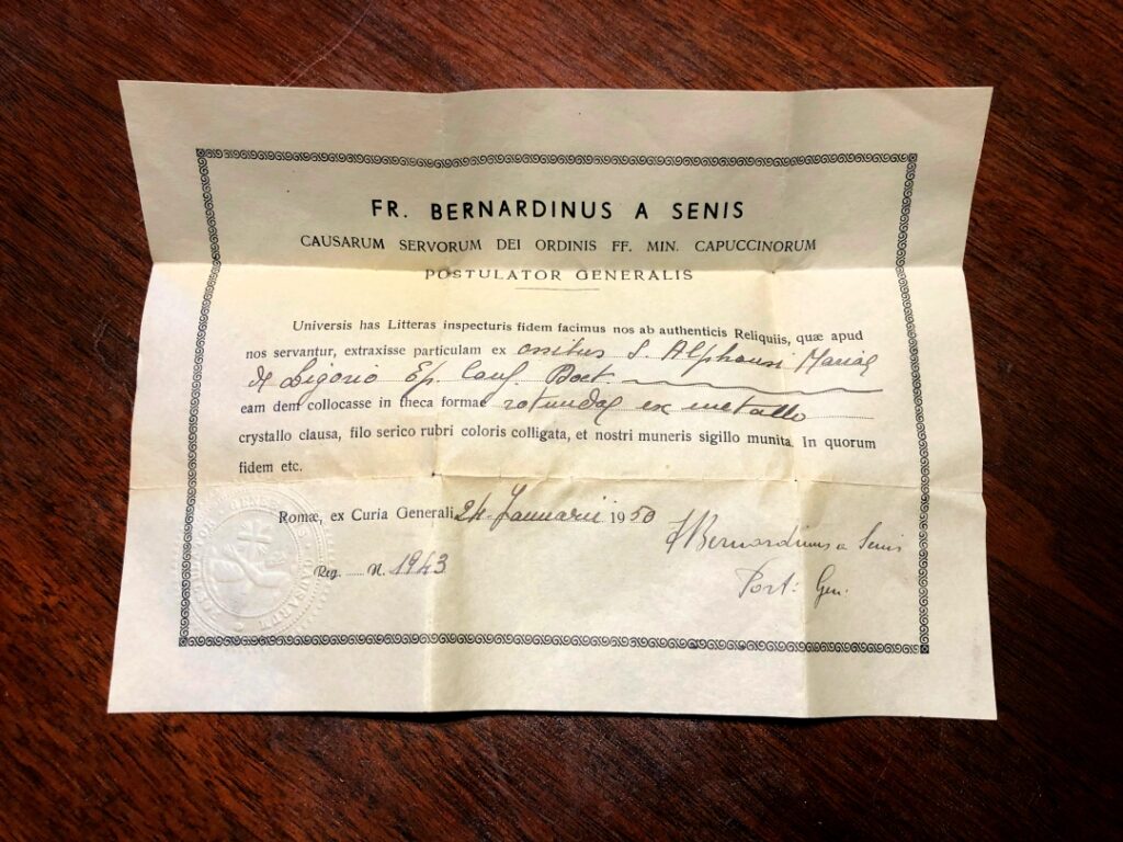 ROMC - Relic certificate of authenticity