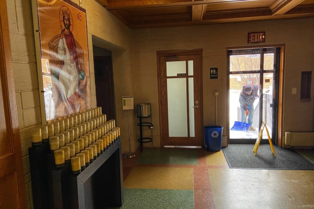 St Michaels Parish snow removal from inside