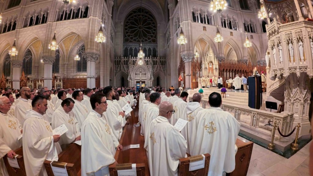 CM26 - Wide shot of Mass with many priests and Cardinal Tobin