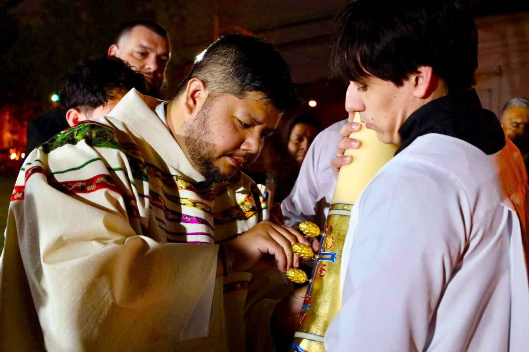 EMP - Immaculate Heart Mary Easter Candle prepared