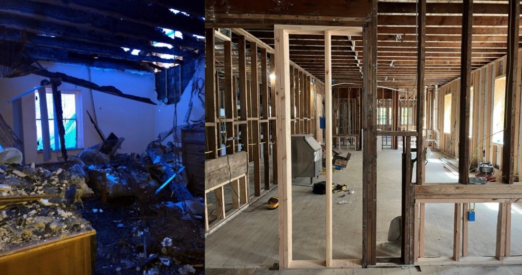 STRB - Damage and rebuilding efforts collage