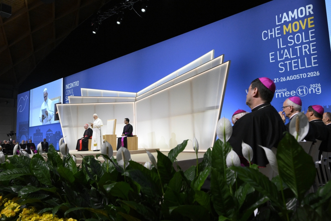 Pope Leo speaks at the Meeting for Friendship Among Peoples