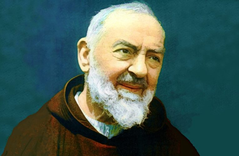padre pio portrait watercolor version