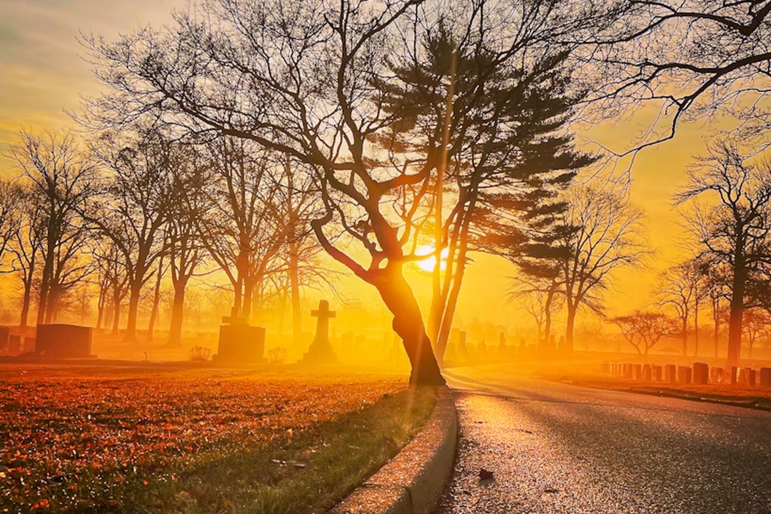Cemetery at sunset 1080